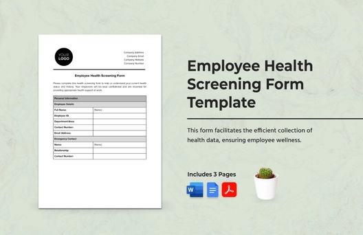 Employee Health Screening Form Template