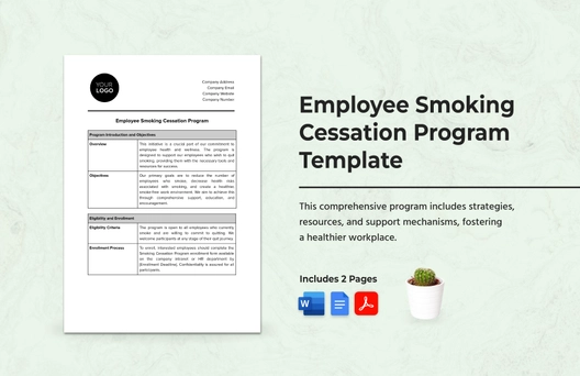 Employee Smoking Cessation Program Template