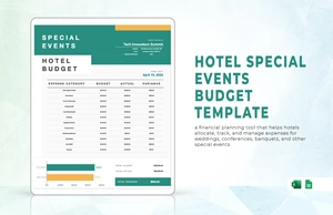 Hotel Special Events Budget Template Hotel Special Events Budget Template