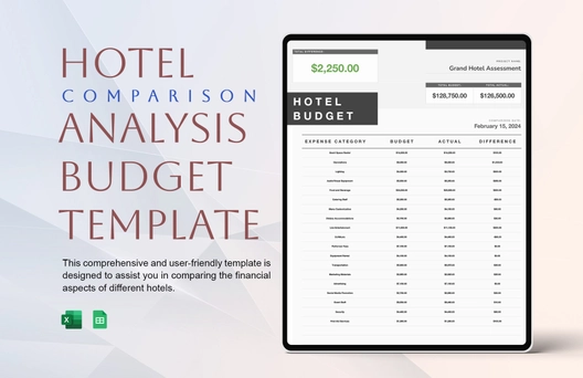 Hotel Comparison Analysis Budget Template Hotel Comparison Analysis Budget Template