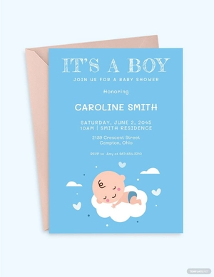 Baby Shower Boy Invitation Template