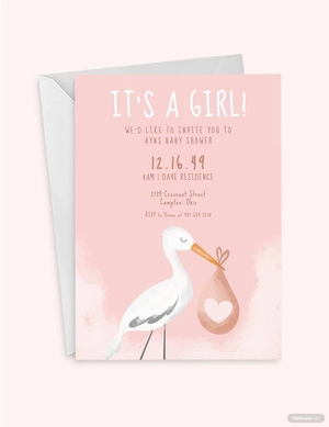 Baby Shower Girl Invitation Template