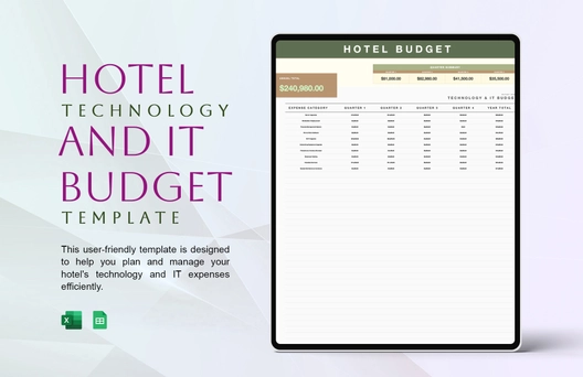 Hotel Technology and IT Budget Template
