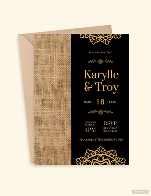 Burlap And Lace Fall Wedding Invitation Template