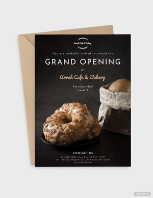 Cafe And Bakery Opening Invitation Template