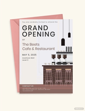 Cafe And Restaurant Opening Invitation Template