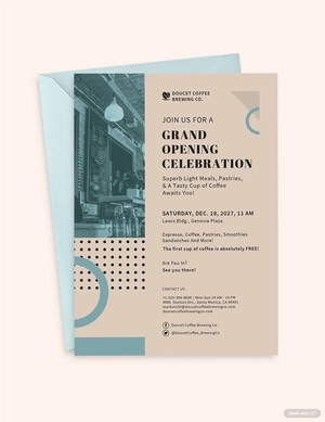 Cafe Opening Invitation Card Template