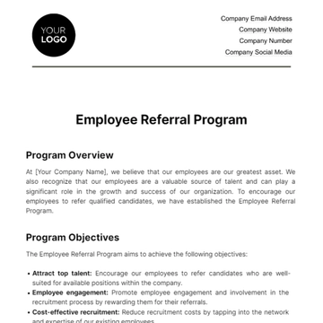 Free Employee Referral Program Document HR Template to Edit Online