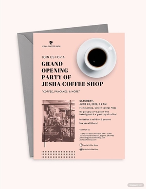 Coffee Shop Opening Invitation Template