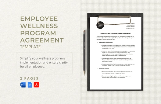 Employee Wellness Program Agreement Template