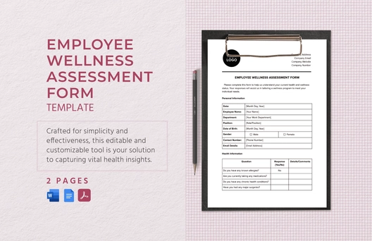 Employee Wellness Assessment Form Template