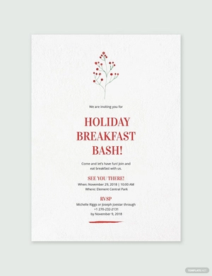 Holiday Breakfast Invitation Template