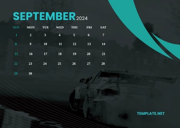 Free Racing Calendar September 2024 Template to Edit Online