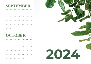 Free September and October 2024 Calendar Template to Edit Online