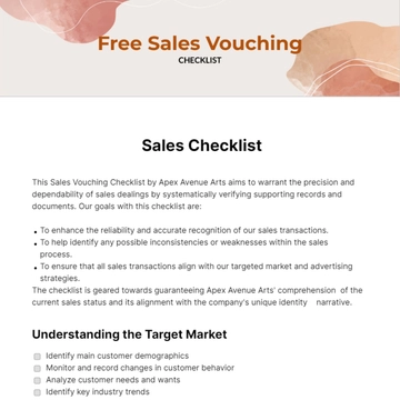 Free Sales Vouching Checklist Template to Edit Online
