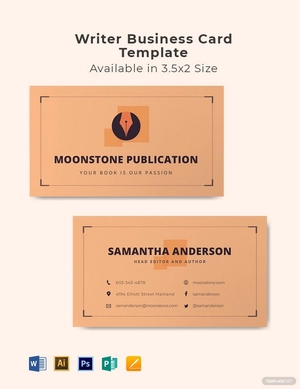 Writer Business Card Template