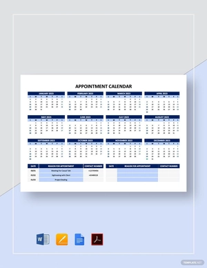 Appointment Calendar Template