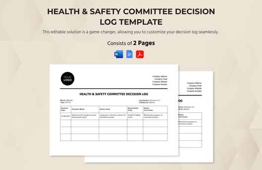 Health & Safety Committee Decision Log Template