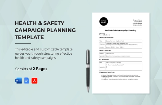 Health & Safety Campaign Planning Template