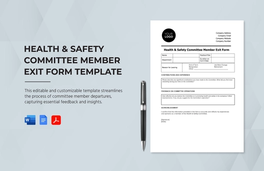 Health & Safety Committee Member Exit Form Template