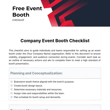 Free Event Booth Checklist Template to Edit Online