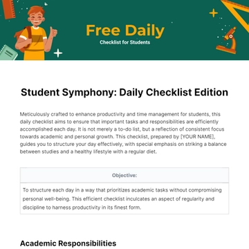 Free Daily Checklist for Students Template to Edit Online