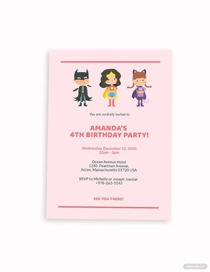 Superhero Themed Birthday Party Invitation Template