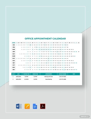 Office Appointment Calendar Template