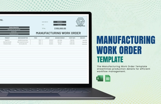 Manufacturing Work Order Template