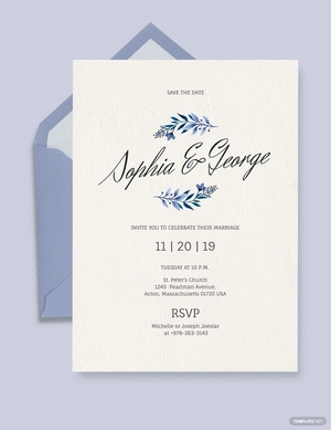 Simple Traditional Fall Wedding Invitation Template