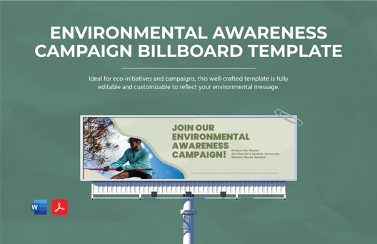 Environmental Awareness Campaign Billboard Template