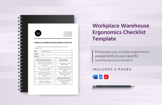 Workplace Warehouse Ergonomics Checklist Template