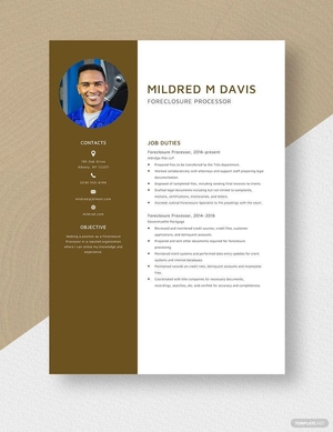 Foreclosure Processor Resume