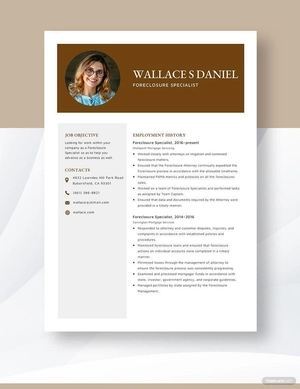 Foreclosure Specialist Resume
