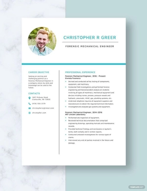 Forensic Mechanical Engineer Resume