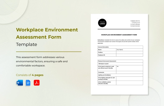 Workplace Environment Assessment Form Template