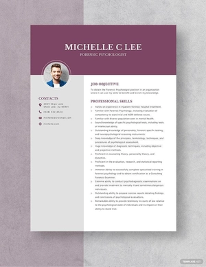 Forensic Psychologist Resume