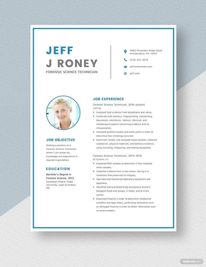 Forensic Science Technician Resume