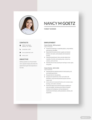 Forest Worker Resume