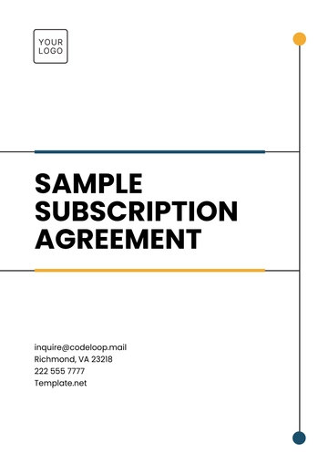 Free Sample Subscription Agreement Template to Edit Online