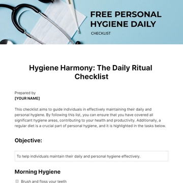 Free Personal Hygiene Daily Checklist Template to Edit Online