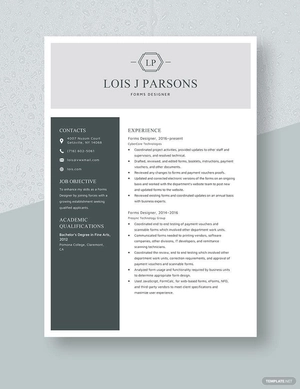 Forms Designer Resume
