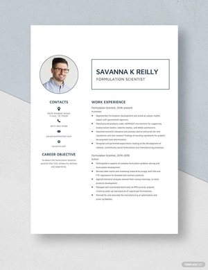 Formulation Scientist Resume