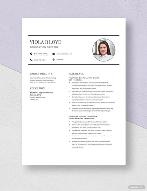 Foundation Director Resume