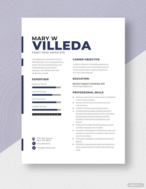 Front Desk Associate Resume