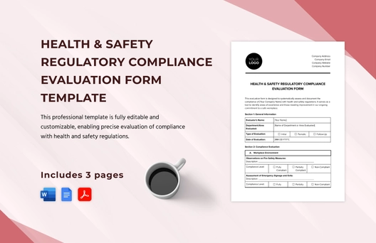 Health & Safety Regulatory Compliance Evaluation Form Template