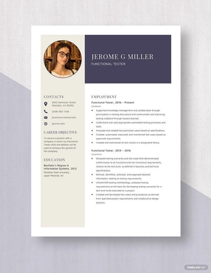 Functional Tester Resume