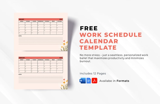 Work Schedule Calendar Template