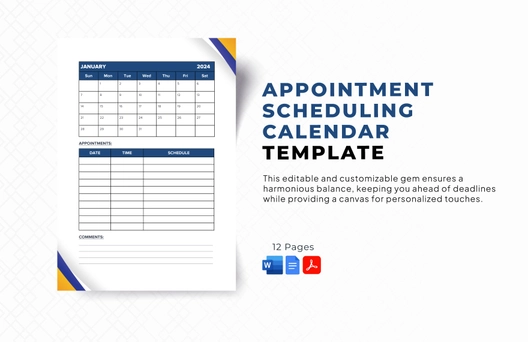 Appointment Scheduling Calendar Template