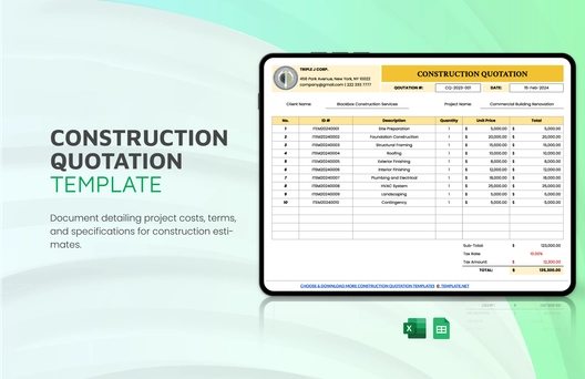 Construction Quotation Template